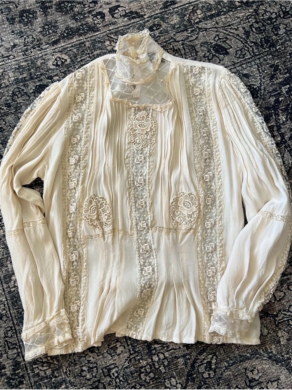 Victorian-inspired lace blouse